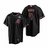 Men's Arizona Diamondbacks #4 Ketel Marte Black 2023 World Series Cool Base Stitched Jersey Dzhi,baseball caps,new era cap wholesale,wholesale hats